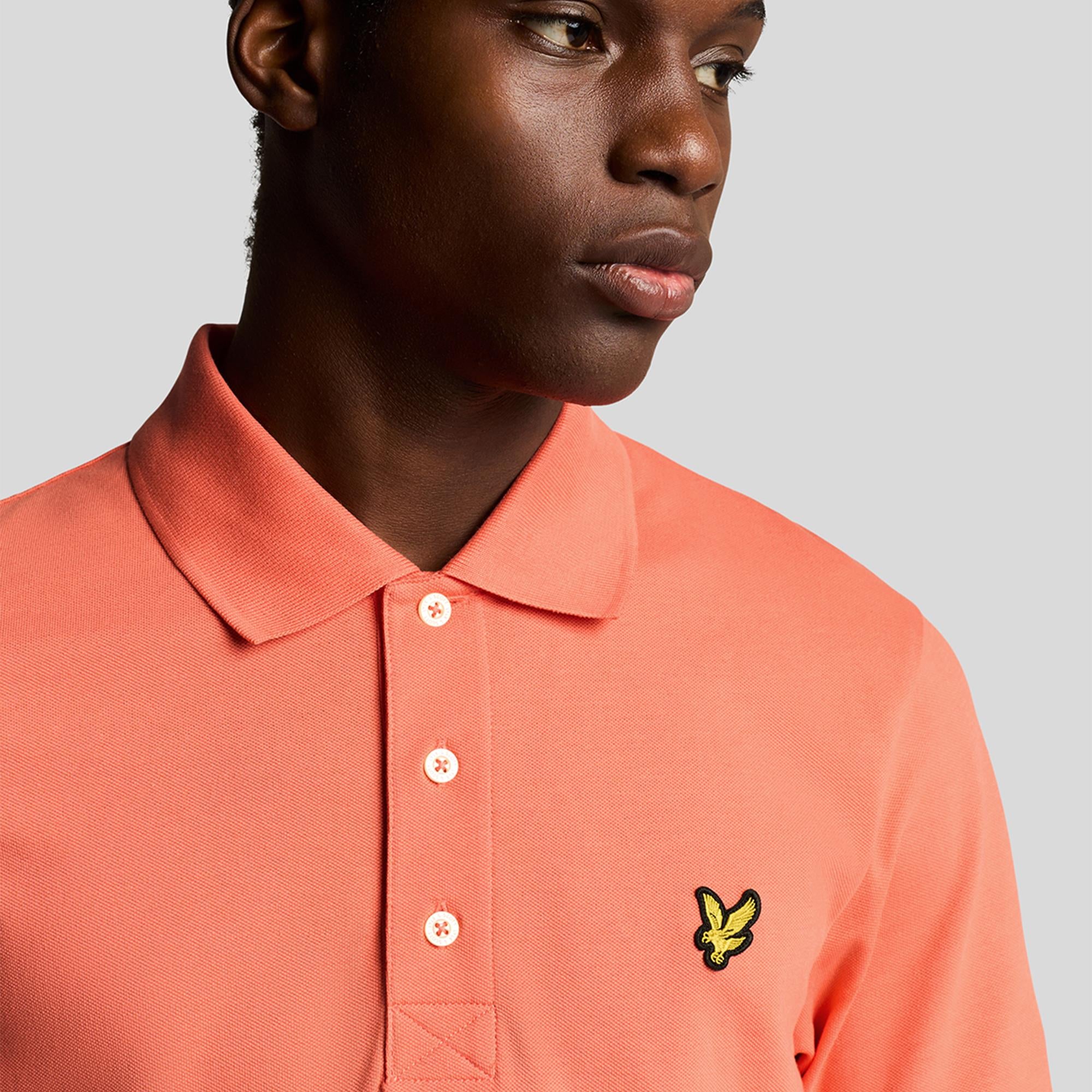 Lyle & Scott Plain Mens Polo Shirt Coral Stand